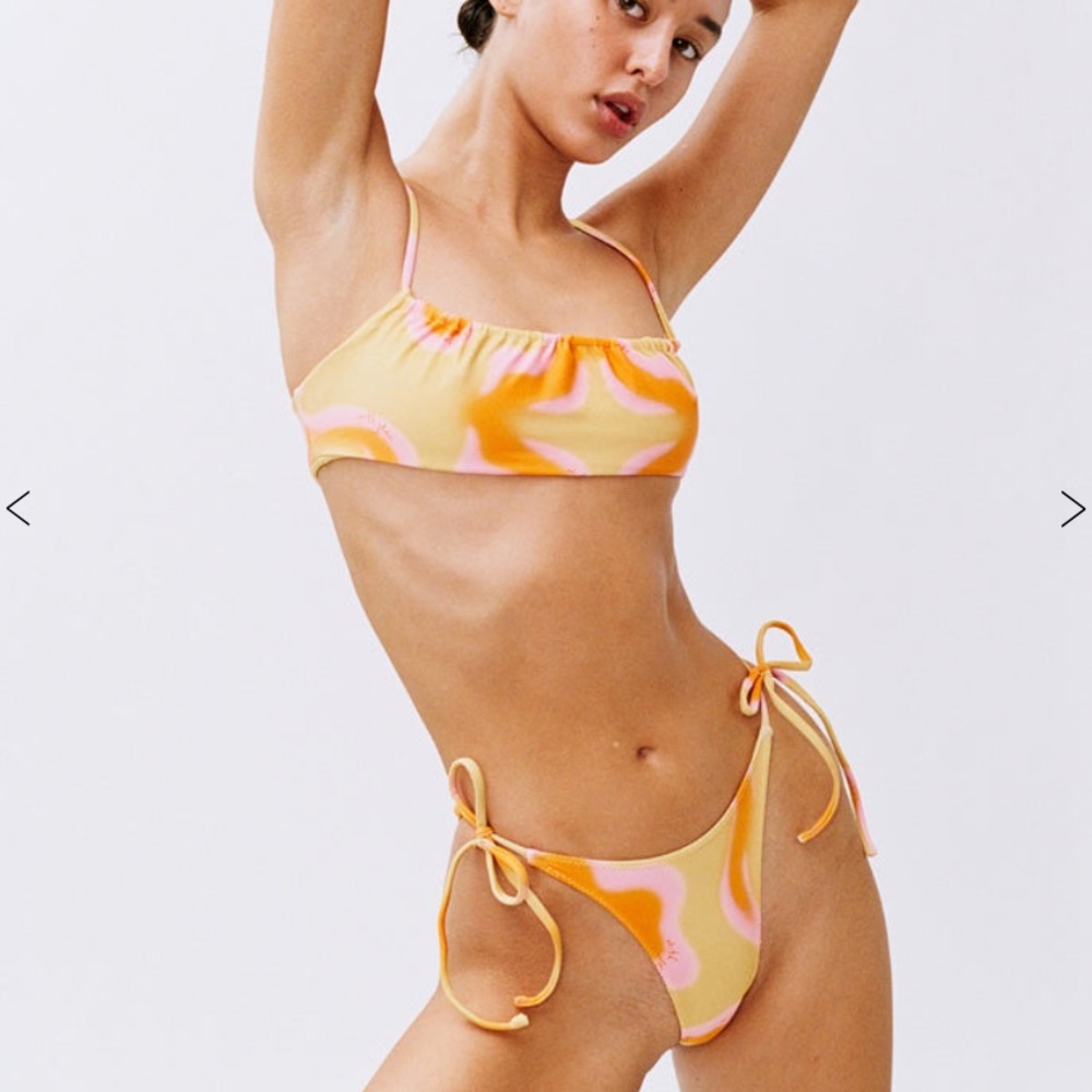 With Jean Orange and Pink Bikini
